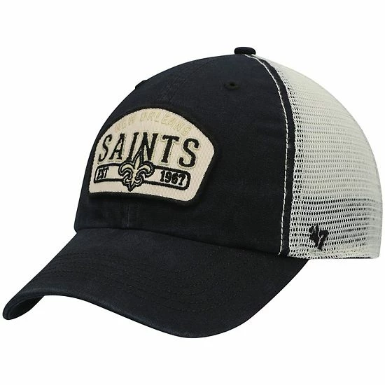 Deals ⭐ Unbranded Men's '47 Black New Orleans Saints Penwald Trucker Clean Up Snapback Hat 🔔