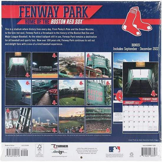Deals 🤩 Unbranded Boston Red Sox 2023 16-Month Team Wall Calendar 🧨 - Image 3