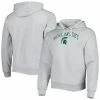 Cheapest 🔔 Unbranded Men's League Collegiate Wear Heather Gray Michigan State Spartans Arch Essential Fleece Pullover Hoodie 🛒
