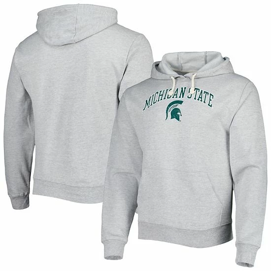 Cheapest ๐ Unbranded Men's League Collegiate Wear Heather Gray Michigan State Spartans Arch Essential Fleece Pullover Hoodie ๐