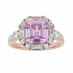 Best deal 👍 Unbranded 14k Rose Gold Over Silver Lab-Created Pink Sapphire Ring 😀