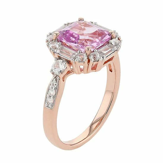 Best deal ๐ Unbranded 14k Rose Gold Over Silver Lab-Created Pink Sapphire Ring ๐ - Image 2