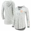 Outlet 🔥 Unbranded 👩 Women's Pressbox Gray Clemson Tigers Space Dye Lace-Up V-Neck Long Sleeve T-Shirt ✨