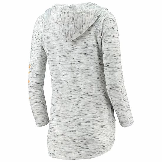 Outlet ๐ฅ Unbranded ๐ฉ Women's Pressbox Gray Clemson Tigers Space Dye Lace-Up V-Neck Long Sleeve T-Shirt โจ - Image 4