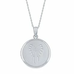 New 😀 Unbranded Sterling Silver Matte Angel Wings Locket ✔️