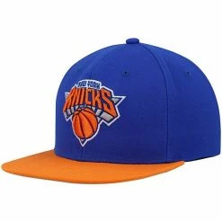 New 🔥 Unbranded Men's Mitchell & Ness Blue/Orange New York Knicks Team Two-Tone 2.0 Snapback Hat 🧨