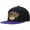New 🧨 Unbranded Men's Mitchell & Ness Black/Purple Los Angeles Lakers Hardwood Classics Gradient Wordmark Snapback Hat 👏