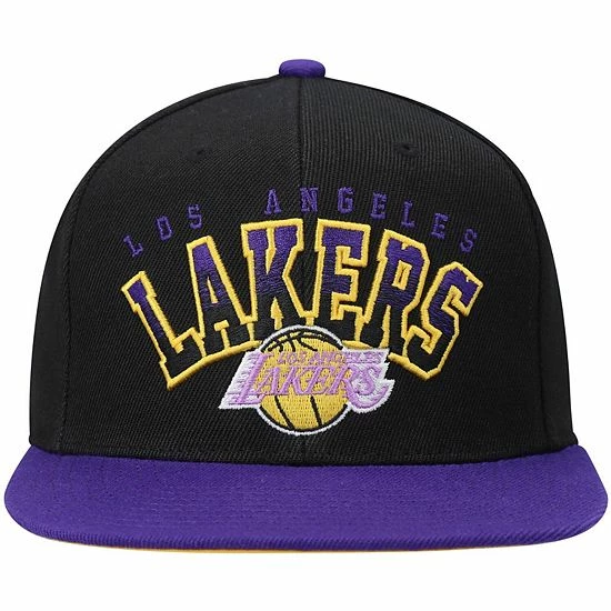 New ๐งจ Unbranded Men's Mitchell & Ness Black/Purple Los Angeles Lakers Hardwood Classics Gradient Wordmark Snapback Hat ๐ - Image 2