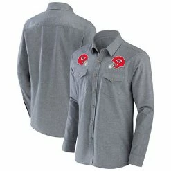 Buy 🎁 Unbranded Men's NFL X Darius Rucker Collection By Fanatics Gray Kansas City Chiefs Chambray Button-Up Long Sleeve 👚 Shirt 🎁