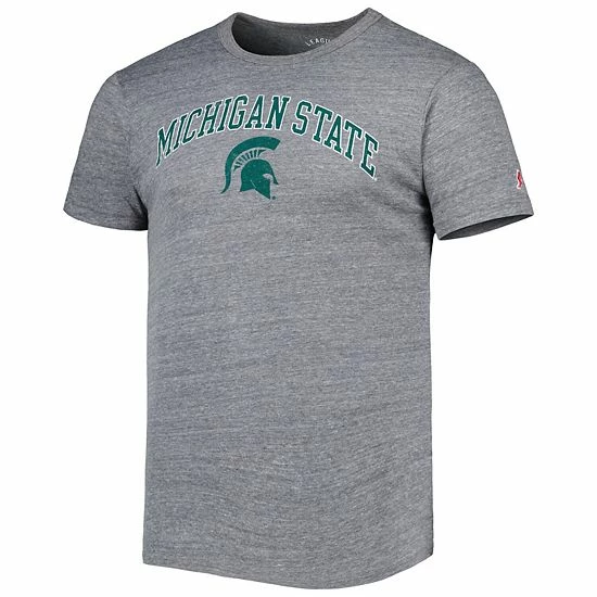 Best Sale ๐ Unbranded Men's League Collegiate Wear Heather Gray Michigan State Spartans 1965 Arch Victory Falls Tri-Blend T-Shirt ๐งจ - Image 3