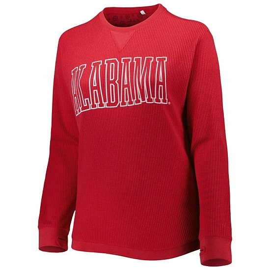 Outlet ๐ Unbranded ๐ฉ Women's Pressbox Crimson Alabama Crimson Tide Surf Plus Size Southlawn Waffle-Knit Thermal Tri-Blend Long Sleeve T-Shirt ๐ - Image 3