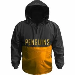 Budget 🎉 Unbranded Men's Black Pittsburgh Penguins Big & Tall Anorak Half-Zip Pullover Hoodie ⌛