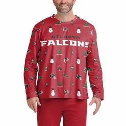 Buy 👍 Unbranded Men's FOCO Red Atlanta Falcons Ugly Sweater Long Sleeve T-Shirt 😍