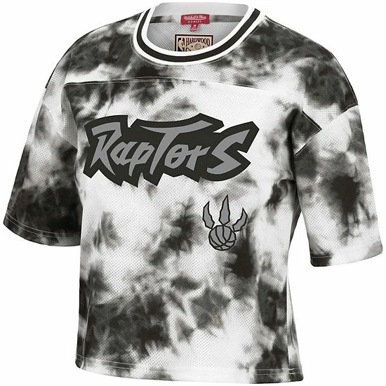 Wholesale ๐ Unbranded ๐ฉ Women's Mitchell & Ness Black/White Toronto Raptors Hardwood Classics Tie-Dye Cropped T-Shirt ๐ - Image 2