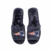 Discount 😍 Unbranded 👩 Women's FOCO Navy New England Patriots Rhinestone Fuzzy Slippers 👏