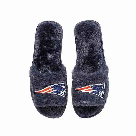 Discount ๐ Unbranded ๐ฉ Women's FOCO Navy New England Patriots Rhinestone Fuzzy Slippers ๐