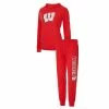 Best Pirce ⭐ Unbranded 👩 Women's Concepts Sport Red Wisconsin Badgers Long Sleeve Hoodie T-Shirt & Pants Sleep Set 💯