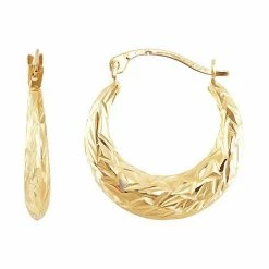 Brand new 🎁 Unbranded 10k Gold Textured Hollow Hoop Earrings ⌛