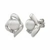 Top 10 ⭐ Unbranded Sterling Silver Freshwater Cultured Pearl & Diamond Accent Heart Stud Earrings 😍