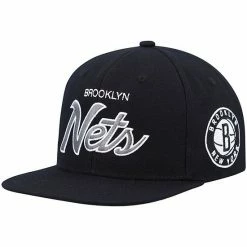 Best deal 🔔 Unbranded Men's Mitchell & Ness Black Brooklyn Nets Hardwood Classics Script 2.0 Snapback Hat 🧨