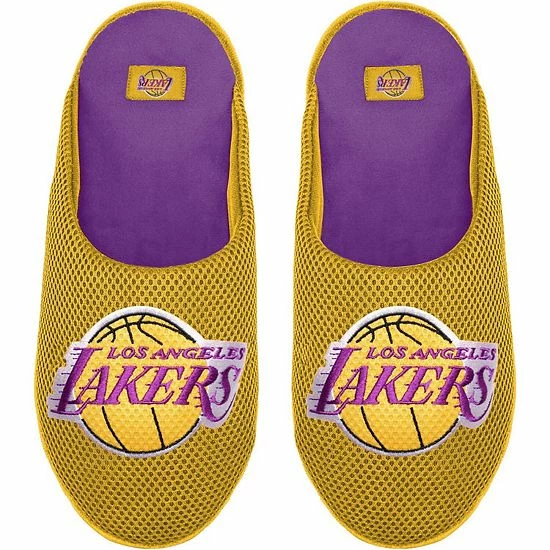 Budget ๐ Unbranded Men's FOCO Los Angeles Lakers Big Logo Colorblock Mesh Slippers ๐ - Image 2