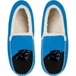 Promo ✔️ Unbranded Men's FOCO Carolina Panthers Colorblock Moccasin Slippers ❤️