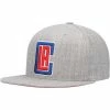 Deals 🤩 Unbranded Men's Mitchell & Ness Heathered Gray LA Clippers Team Logo Snapback Hat 🌟