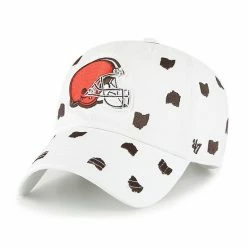 Discount 🧨 Unbranded 👩 Women's '47 White Cleveland Browns Confetti Clean Up Logo Adjustable Hat 🛒