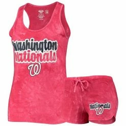 Hot Sale ⌛ Unbranded 👩 Women's Concepts Sport Red Washington Nationals Billboard Racerback Tank Top & Shorts Set 😉