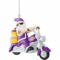 Best Pirce 😍 Unbranded FOCO Los Angeles Lakers Santa On A Motorcycle Ornament ⌛