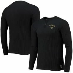 Brand new ✨ Unbranded Men's Junk Food Black New Orleans Saints Thermal Henley Long Sleeve T-Shirt 👏