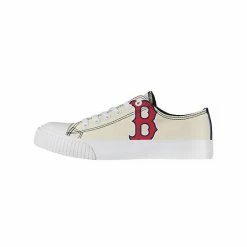 Deals 🤩 Unbranded 👩 Women's FOCO Cream Boston Red Sox Low Top Canvas 👟 Shoes 🧨