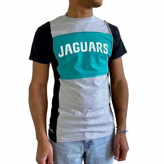 Budget 🎉 Unbranded Men's Refried Apparel Heather Gray Jacksonville Jaguars Sustainable Split T-Shirt 🎁 - Image 2