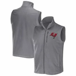 Hot Sale ✨ Unbranded Men's NFL X Darius Rucker Collection By Fanatics Gray Tampa Bay Buccaneers Polar Fleece Full-Zip Vest 🌟