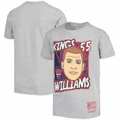 Brand new ✔️ Unbranded Youth Mitchell & Ness Jason Williams Gray Sacramento Kings Hardwood Classics King Of The Court Player T-Shirt 🧨