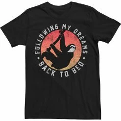 Budget 😀 Unbranded Big & Tall Following My Dreams Back To Bed Sloth Hanging Tee 👏