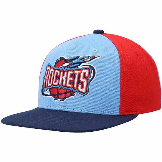 Best deal ๐ Unbranded Men's Mitchell & Ness Light Blue/Navy Houston Rockets Hardwood Classics On The Block Snapback Hat ๐งจ - Image 4