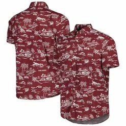 Best Sale 👍 Unbranded Men's Reyn Spooner Maroon Mississippi State Bulldogs Performance Button-Down 👕 Shirt 🛒