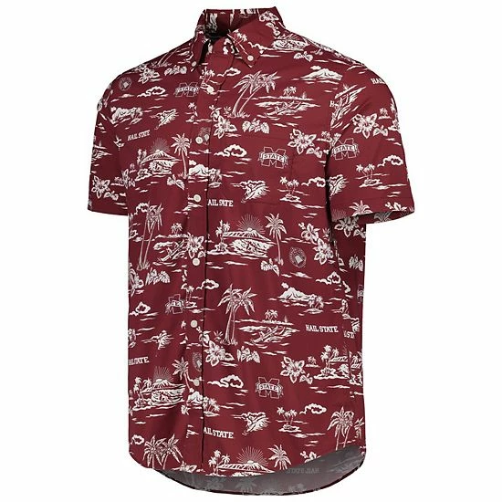 Best Sale 👍 Unbranded Men's Reyn Spooner Maroon Mississippi State Bulldogs Performance Button-Down 👕 Shirt 🛒 - Image 3