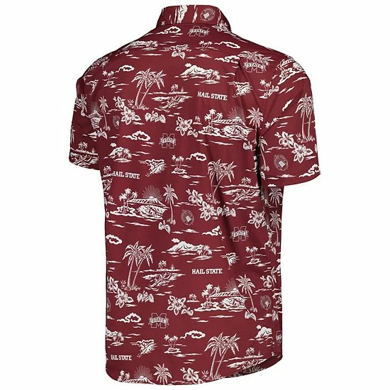 Best Sale 👍 Unbranded Men's Reyn Spooner Maroon Mississippi State Bulldogs Performance Button-Down 👕 Shirt 🛒 - Image 4