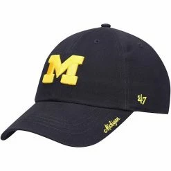 Best Pirce 🌟 Unbranded 👩 Women's '47 Navy Michigan Wolverines Miata Clean Up Logo Adjustable Hat 🔔