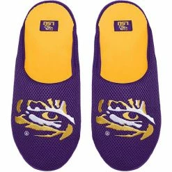 Outlet 🎉 Unbranded Youth FOCO LSU Tigers Big Logo Colorblock Mesh Slippers 🥰