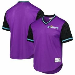 Best Sale 🥰 Unbranded Men's Mitchell & Ness Purple Seattle Sounders FC Mesh V-Neck T-Shirt 😉