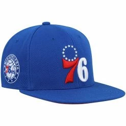 Best Pirce ✔️ Unbranded Men's Mitchell & Ness Royal Philadelphia 76ers Core Side Snapback Hat 💯