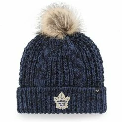 Best Pirce 👍 Unbranded 👩 Women's '47 Navy Toronto Maple Leafs Meeko Cuffed Knit Hat With Pom 🎉