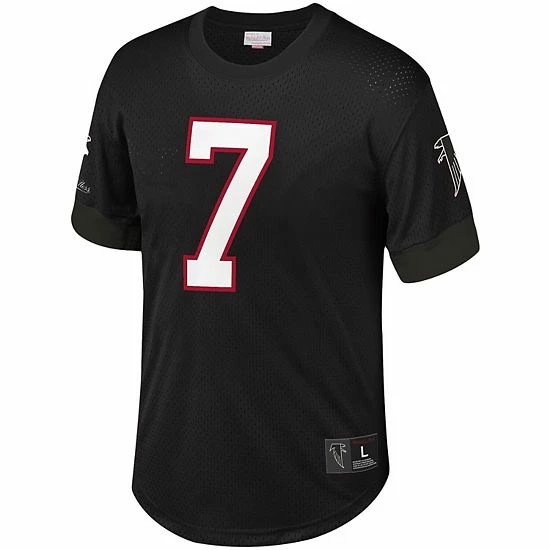 Best deal ⌛ Unbranded Men's Mitchell & Ness Michael Vick Black Atlanta Falcons Retired Player Name & Number Mesh Top 🛒 - Image 3