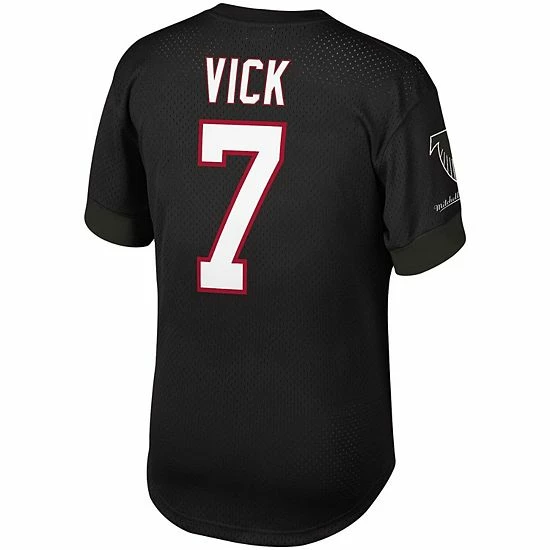 Best deal ⌛ Unbranded Men's Mitchell & Ness Michael Vick Black Atlanta Falcons Retired Player Name & Number Mesh Top 🛒 - Image 4
