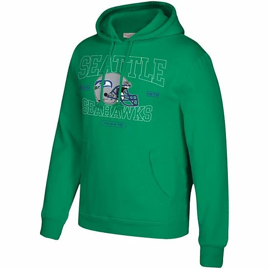 Best deal ๐ Unbranded Men's Mitchell & Ness Green Seattle Seahawks Classic Helmet Pullover Hoodie ๐คฉ - Image 3