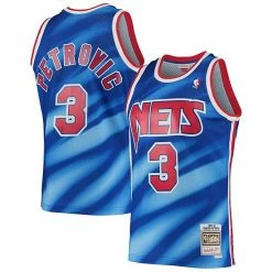 Promo 🎁 Unbranded Men's Mitchell & Ness Drazen Petrovic Blue New Jersey Nets 1990-91 Hardwood Classics Swingman Jersey ✨