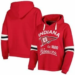 Best deal ❤️ Unbranded 👩 Women's Pressbox Crimson Indiana Hoosiers Super Pennant Pullover Hoodie 😉